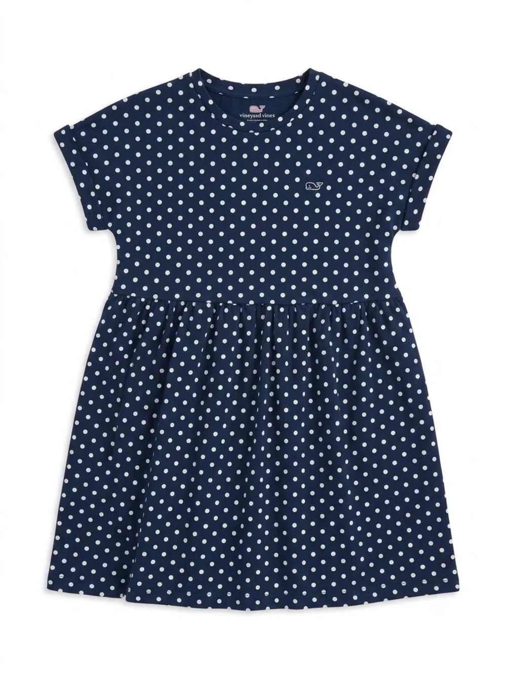 Vineyard Vines Navy and White Polka Dot Tee Dress